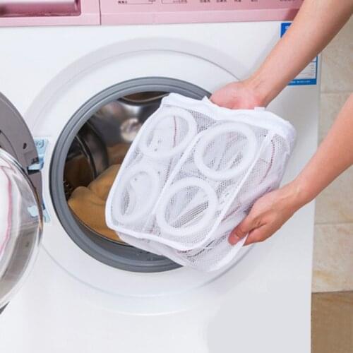 Durable High Quality Polyester Washing Shoes Mesh Net Air Bag Pouch Washing Cleaner Laundry Bag Shoe Hanging Bag Home Organizer