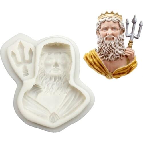 Mermaid King Silicone Cake Baking Mold Sugarcraft Chocolate Cupcake Resin Tools Fondant Decorating Tools