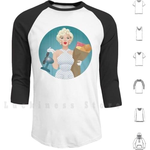 The Girl Hoodie Long Sleeve Marilyn Monroe The Seven Year Itch Icon Blonde Bombshell Alejandromogolloart Alejandro