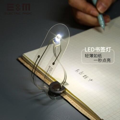2PCS Ultrathin DIY LED Display Bookmark Reading Lamp Stand Creative Eye Protective Luminous Nightlight Stationery Supplies