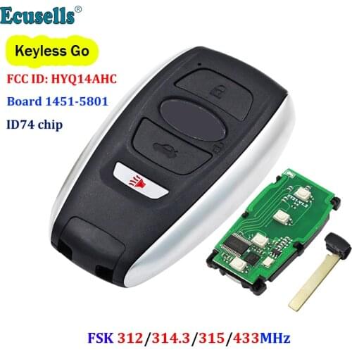 4B Smart Keyless Go Remote Key FSK 312/314.3/315/433MHz 74 Chip for Subaru Legacy Outback Forester BRZ Impreza XV WRX HYQ14AHC