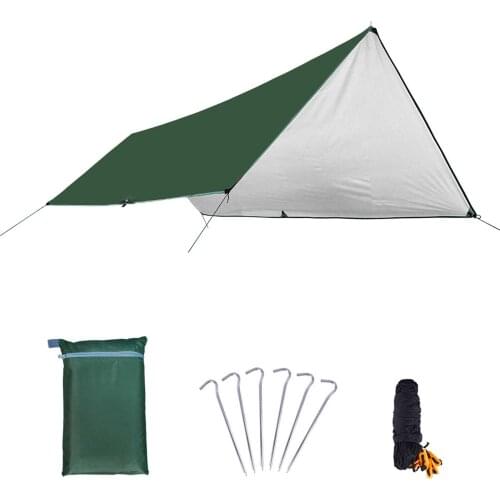 Hammock Waterproof Rain Fly Tent Tarp Lightweight Camping Awning Tarp Tent Sunshade For Outdoor Picnic Beach Hiking Shelter