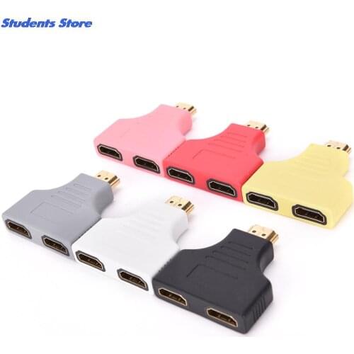 JETTING top quality ! multiple Colour 1080P HDMI Port Male to 2 Female 1 In 2 Out Splitter Adapter Converter