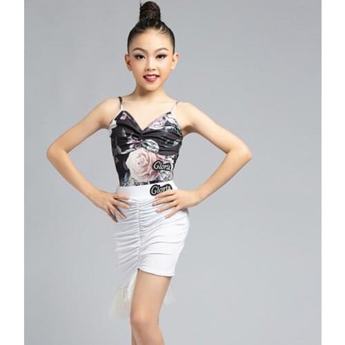 Latin Dance Skirt Girls Samba Outfit Tap Dancewear Latin Practice Wear Stage Costume Salsa Clothing Designer Clothes JL3362
