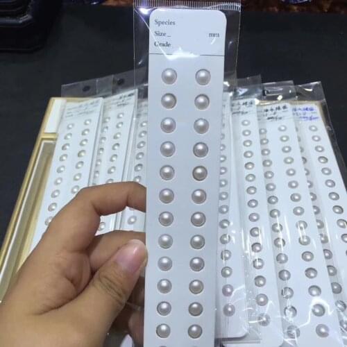 White Pink Purple Pearl 6-6.5mm 8-8.5mm Round Freshwater Pearl Large Size Half Drilled Hole Loose Pearls