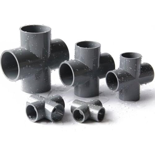 1Pc 75-160mm PVC Pipe Cross Connector Garden Irrigation System Parts Water Pipe 4 Way Adapter Fish Tank Supplies