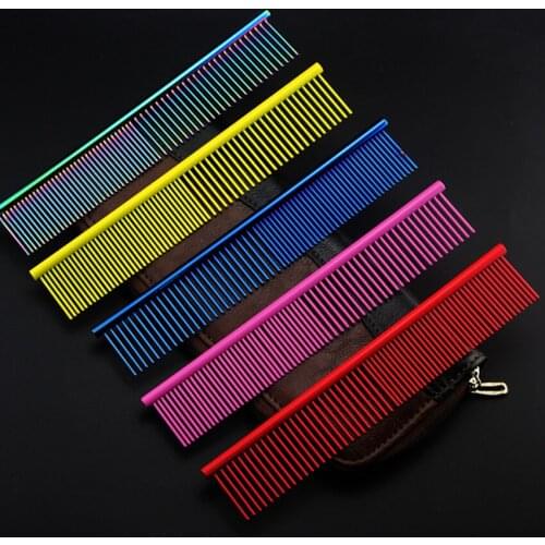 10pcs pet tangle steel comb dog grooming hair scissors barber comb cat DeShedding Trimming Tool detangle brush Pengpet combs