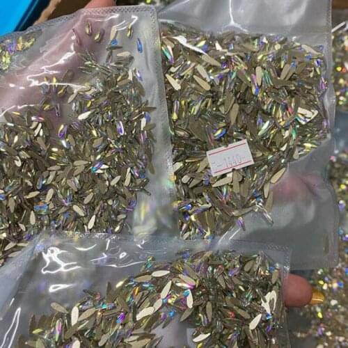 1440Pcs/bag Ab crystal glass rhinestone 6X10cm Water-Drop Nail art glass rhinestones 1440pcs Wholesale price nail art crystal