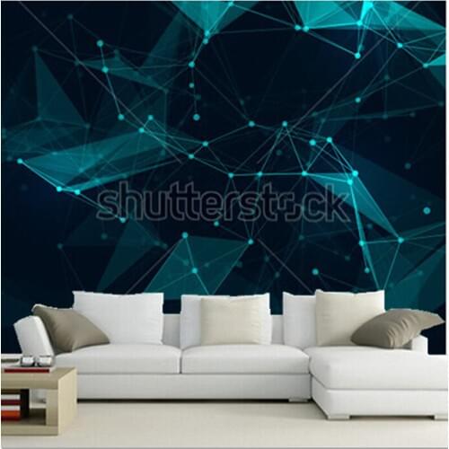 Custom 3D murals,Abstract polygonal space with connecting dots and lines,living room sofa TV wall children bedroom wall paper