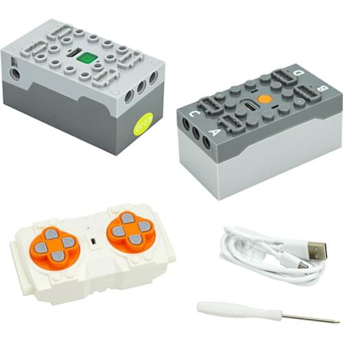 4 Channel Rechargeable Bluetooth Battery Box Technical Parts Bricks Speed Remote Control PF Building Blocks Modification Bricks