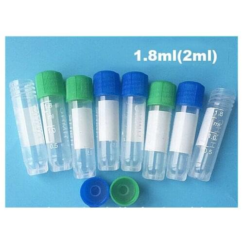 500pcs/lot 1.8ml(2ml) Plastic cryogenic vial Laboratory Freeze-dried tube Cryogenic Vials with Silica gel gasket free shipping