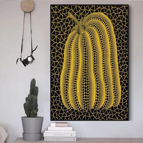 Yayoi Kusama Abstract Pumpkin Canvas Painting Posters and Prints Modern Wall Art Pictures Cuadros for Living Room Decoration