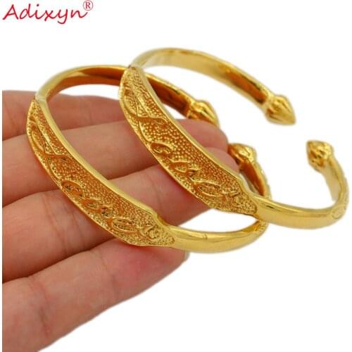 Adixyn can open LOVE Dubai Bangle Gold Color Bangles For Women Lover Arab Nigeria Middle East African jewelry Items N071013