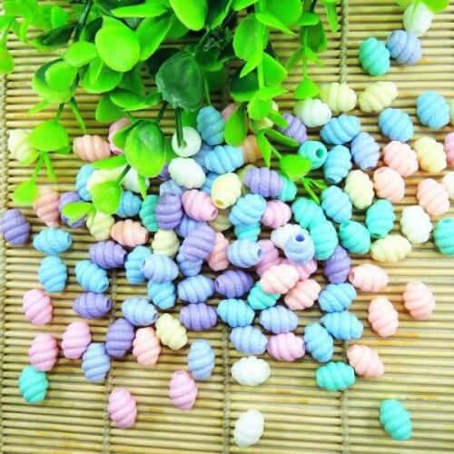 Spring Color Mixed Big Hole Acrylic Loose Beads 30pcs 12*16mm BJ-07