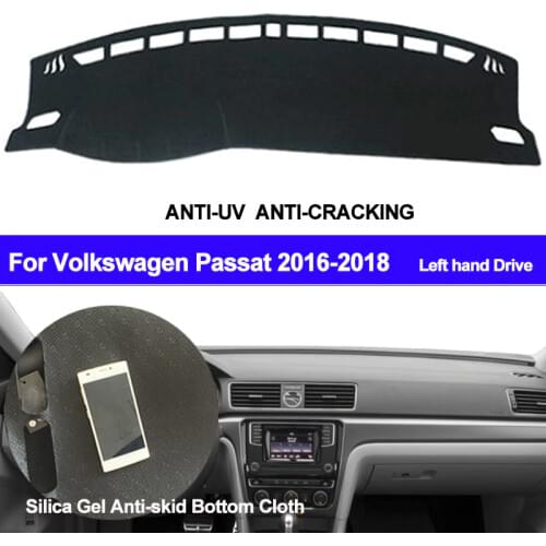 TAIJS Car Dashboard Cover Silicone Non-Slip Dash Mat Carpet DashMat ANti-UV For Volkswagen VW PASSAT 2016 2017 2018 PASSAT B8