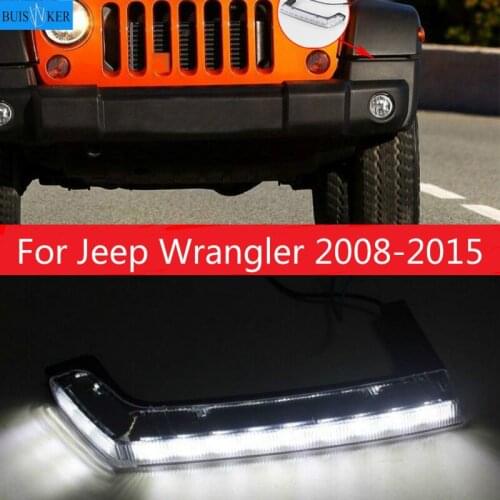 2pcs LED Daytime Running Lights DRL Turn Signal Lamp For Jeep Wrangler 2008 2009 2010 2012 2013 2014 2015
