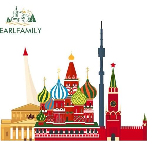 EARLFAMILY 13cm x 11cm For Russia Moscow Skyline Car Stickers Waterproof Decal Graffiti Repair Sticker Motorcycle Decoration