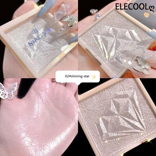 ELECOOL 6 Color Highlighter Facial Peach flour Palette Makeup Face Glow Contour Shimmer Powder Illuminator Highlight Cosmetics