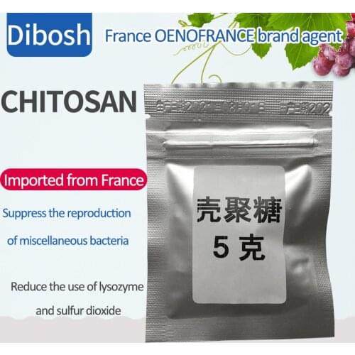 Chitosan for wine and fruit wine inhibits miscellaneous bacteria and reduces the amount of lysozyme and sulfur dioxide