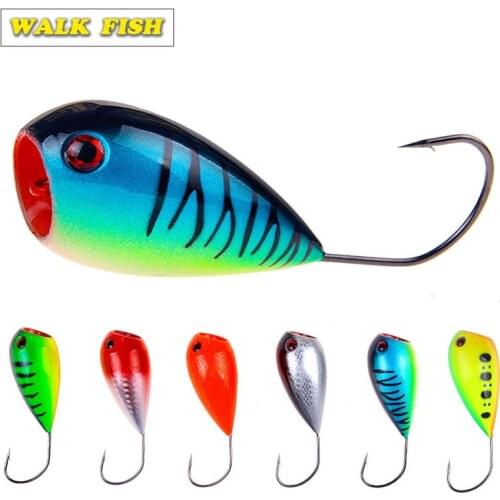 Walk Fish 1Pcs 8cm 12.9g Fashion Popper Fishing lure Model Hard Bait 6 colors one Hook Popper Floating Top Water Baits