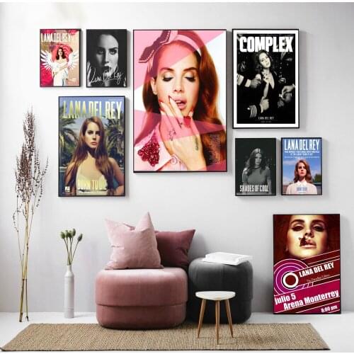 Lana Del Rey Pop Art Cotton Canvas Art Print Painting Poster Wall Pictures For Living Room Home Decor Frame