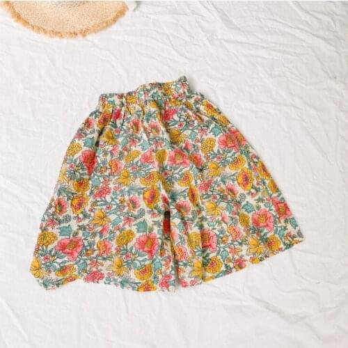 2020 Korea style girls printed wide pants cotton summer fashion girls pants 1-6t HV738