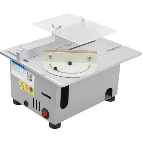 Mini Table Saw Silver Multi-Function Woodworking DIY Model Cutting Tool AC110V-240V 96W US Plug