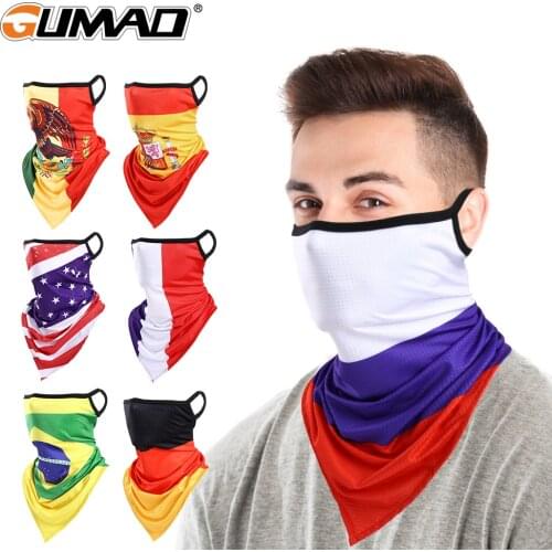 Men Women Masks Cycling Hunting Hiking Bandana Canada Russia Spain Mexico Brazil Flag Scarf Warmer Face Cover Fishing Mask