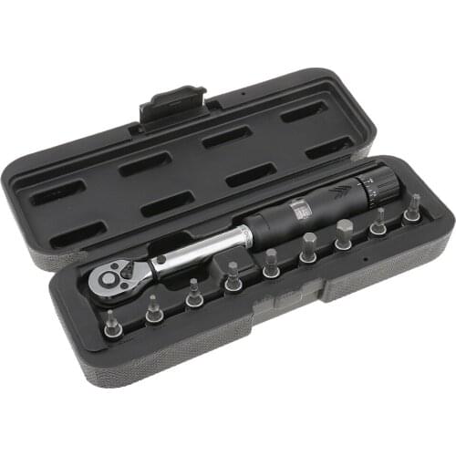 Set of 1 Durable 1/4'' Drive Wrench with 9pcs Bits for Bike Repair
