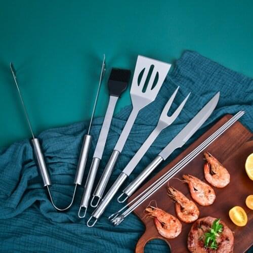 Grill set outdoor 9 piece stainless steel grill set BBQ Barbecue tools