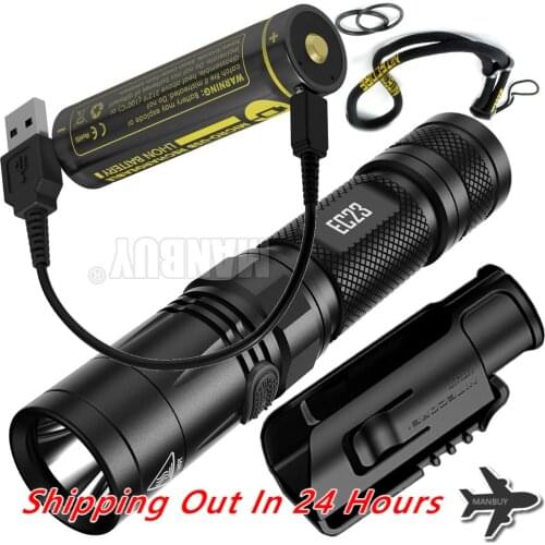 NITECORE EC23 Flashlight NTH10 Holster 18650 USB Port Rechargeable Battery 1800 Lumen Cree LED Torch Security Duty Free Shipping