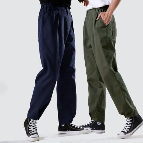 Autumn Work Cargo Pants High-waist Solid Color Men Casual Soft Wear-resistant Thick Loose Work pants Durable Working Trousers5XL