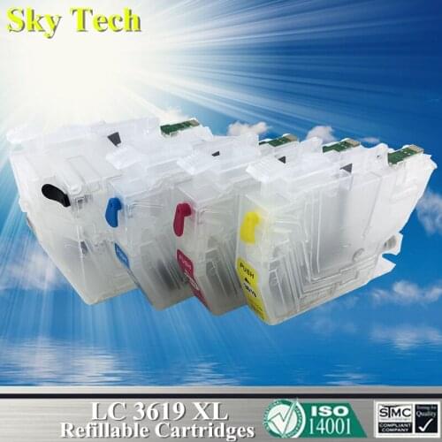 Empty Refillable Cartridge For LC3619 LC3617 , LC-3619 For Brother MFC-J2330DW MFC-J2730DW MFC-J3530DW MFCJ-3930DW etc