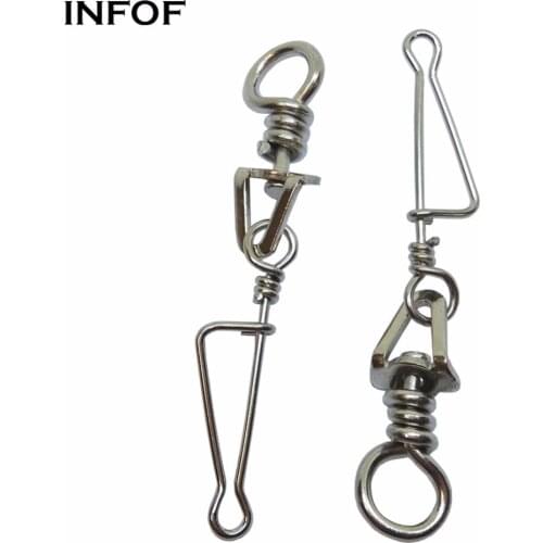 INFOF Fishing Swivel Minus with Italian Snap #4 Fishing Swivel Snap Stainless Steel Fishing Accessories Connector