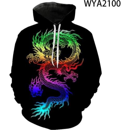 Hoodies Men Women Children Dragon Sweatshirts 3D Printed Pullover Streetwear Casual Long Sleeve Boy Girl Kids Fashion Jacket