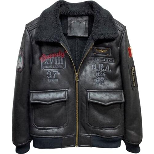 Vintage Big and Tall Mens Fur Lined Coat Plus Size 5XL Winter Automotive Mens Shearling Fur Jacket Embroidered Winter Overcoats