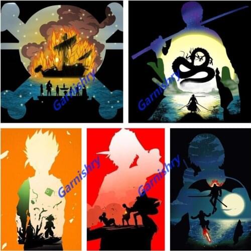 Japanese Anime Diamond Painting Embroidery Full 5D DIY Diamond Mosaic Home Decor Character Silhouette Cross Stitch Kits Gifts