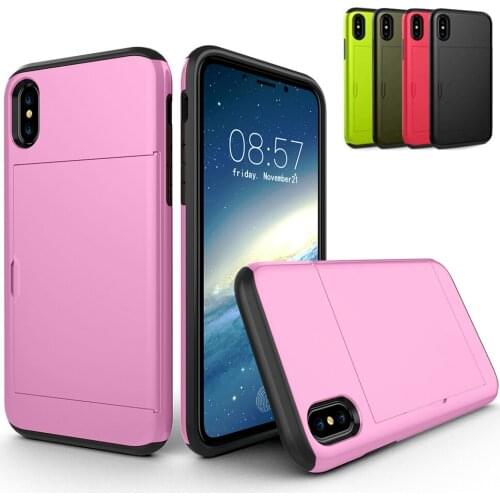 Anti-fall Mobile Phone Protective Cover SGP Card TPU + PC Two-in-one Sliding Cell Phone Case Suitable For IphoneXS Max