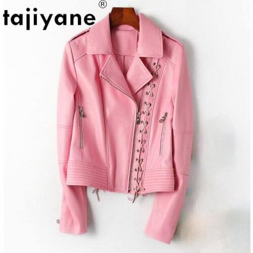 Genuine Jacket Leather Woman Sheepskin Coat Female Biker Jackets for Women Korean Fashion 2021 Veste Femme Pph4464