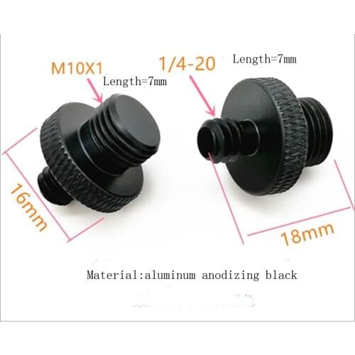 2 Pack New design M10 x 1.0 male Metric thread to 1 / 4"-20 male screw camera light clip tripod pan tilt U-type clamp, etc