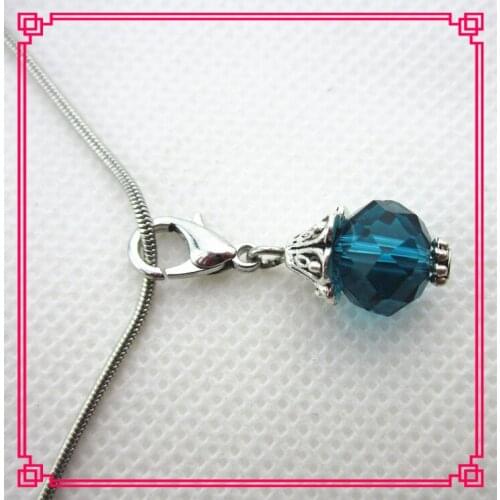 20pcs/lot peacock blue rhinestone crystal lobster clasp hanging dangle charms jewelry accessories floating charms diy jewelry