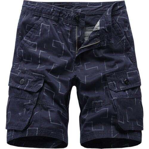 2021 Summer New Men\s Camouflage Cotton Zipper Casual Pocket Regular Five-Point Pants Military Cargo Plus Size Shorts