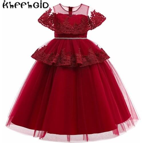 Flower Girls Dress Elegant Kids Dresses For Girls Costume Butterfly embroidery Children Party Dress Wedding Gown vestidos