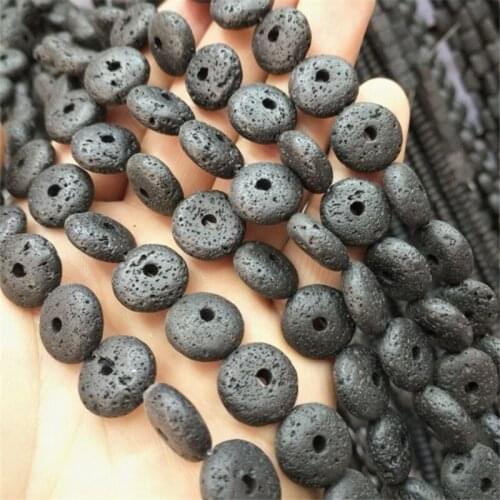 28PCS Nature Lava Stone Beads Coin Shape Size 14MM DIY Jewelry Findings Hot Selling Free Shipping Wholesale Factory Sales Bargin