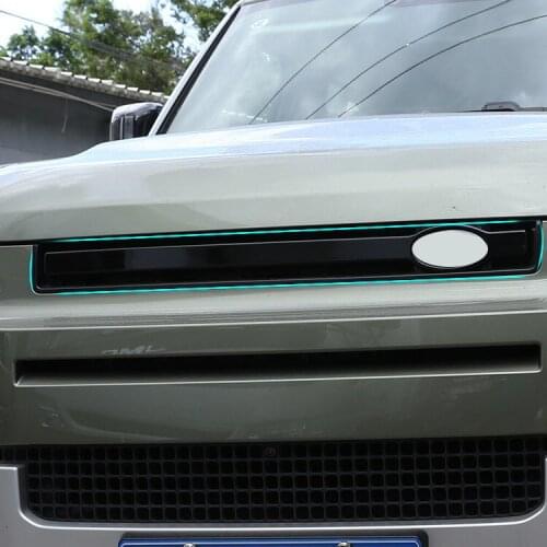 Car styling ABS Black Car Front Grille Trim Stickers For Land Rover Defender 90 110 2020-2022 Car Accessories