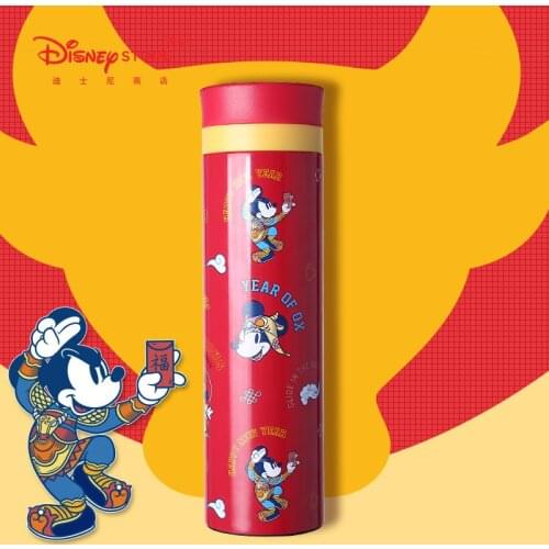Disney Fashion Cartoon Cute Water Bottle Mickey Minnie Year of the Ox Series Vacuum Mug