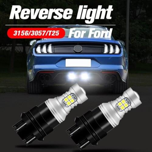 2x LED Reverse Light Lamp 3157 3156 P27/7W For Ford Excursion Expedition Ranger Explorer Mustang Escape F-150 Transit-150 E-350