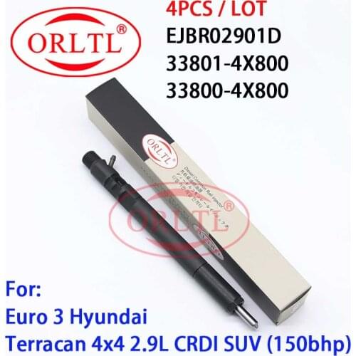 4PCS Common Rail Injector EJBR02901D Valve Assemble 33800-4X800 For 33801-4X800 Hyundai Terracan ejbr02901d