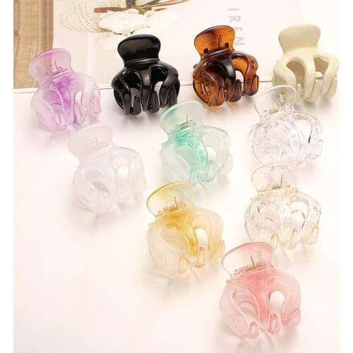 Quality Transparent Plastic Hair Claws Small Size Girls Hair Clips Cute Hair Jaw Clips For Women Geometric Hair Crab Hair Claw