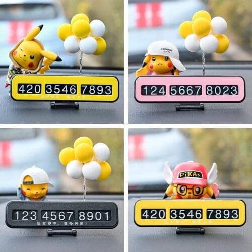 Creative Cute Cartoon Car Temporary Parking Card Telephone Number Sign Parking Sign Hidden Center Console Decoration accessories